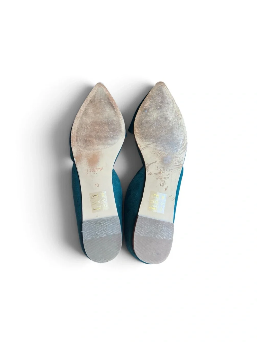 J.Crew Suede d'Orsay Flats in Vivid Cerulean Size 10